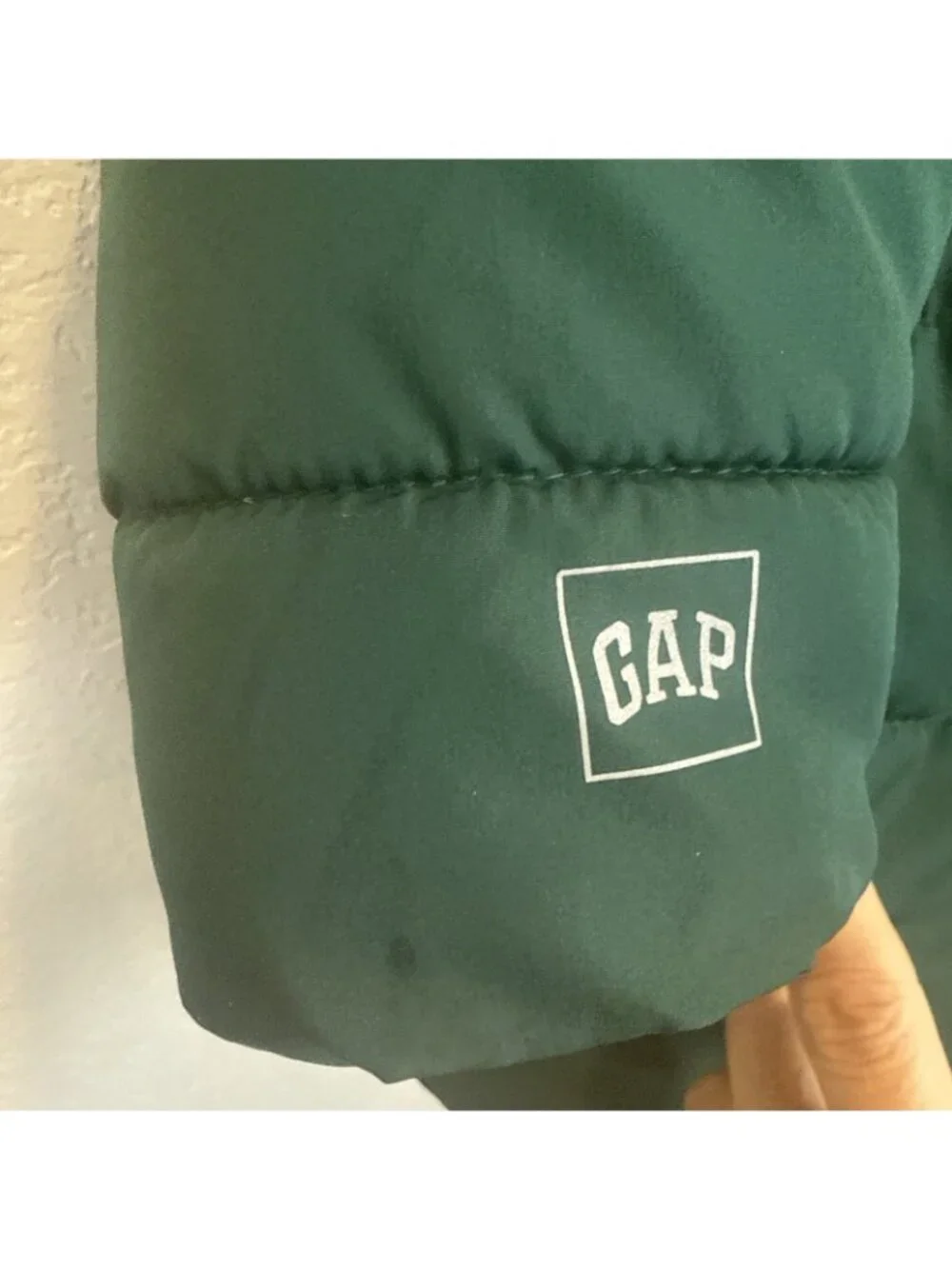 Gap Boys Toddler Puffer Jacket Hooded Olive Green Fleece Lined 2T Sherpa